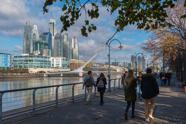 Puerto Madero with Women's Bridge Puente de la Mujer