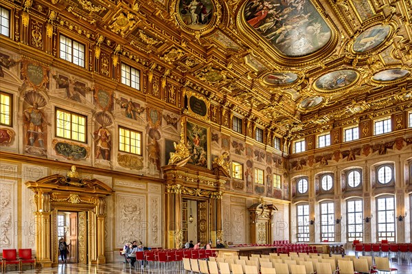 Golden Hall with coffered ceiling and portals