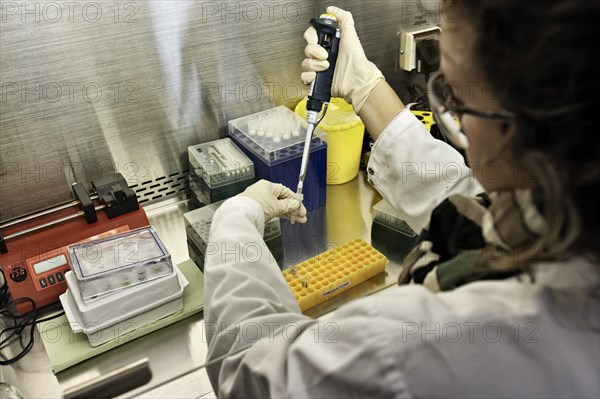 Laboratory assistant researching a vaccine against coronavirus