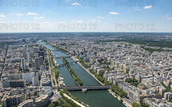 City view with bridges over the Seine