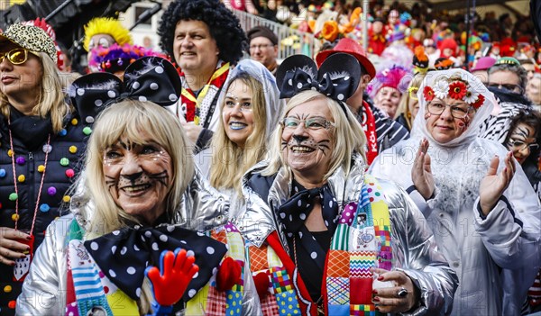 Colourfully costumed carnivalists celebrate carnival in Cologne