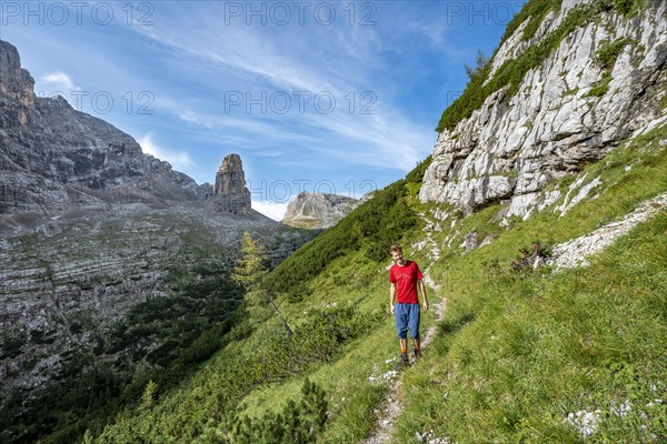 Young hiker on the Sentiero Carlo Minazio path