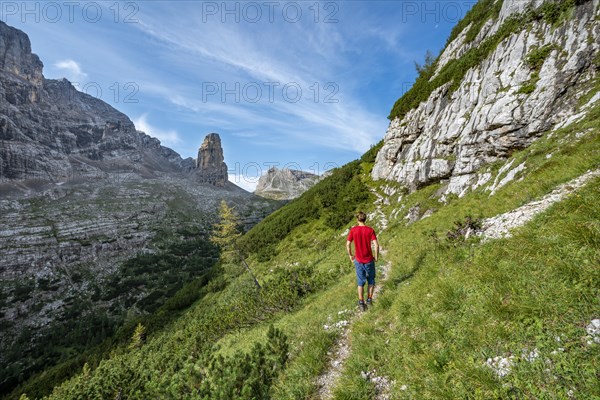 Young hiker on the Sentiero Carlo Minazio path