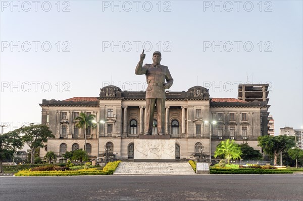 Independence square with Samora Machel statue and city hall in Maputo