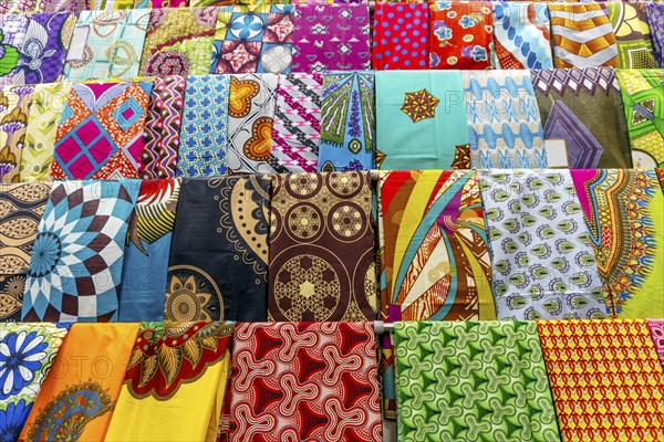 Plenty of colorful African fabrics