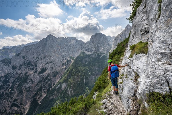 Young hiker on the Sentiero Carlo Minazio path