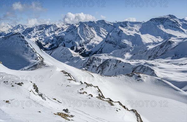View from Geierjoch to Zillertal Alps
