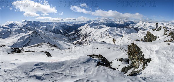 Snow-covered mountain ranges