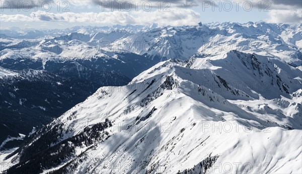 Snow-covered mountain ranges