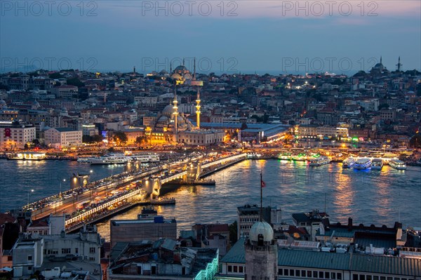 The Galata Bridge at night