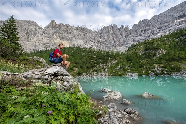 Hiker sitting