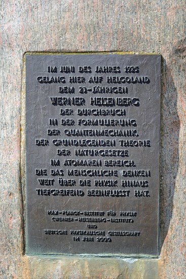 Commemorative plaque for the physicist and Nobel Prize winner Werner Heisenstein
