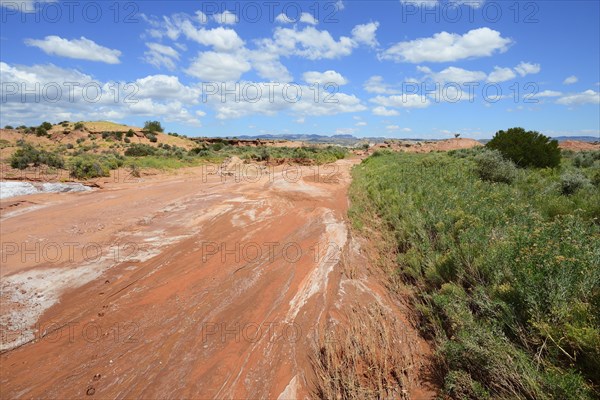 Red sand in dry river