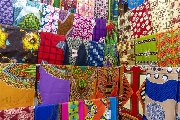 Plenty of colorful African fabrics