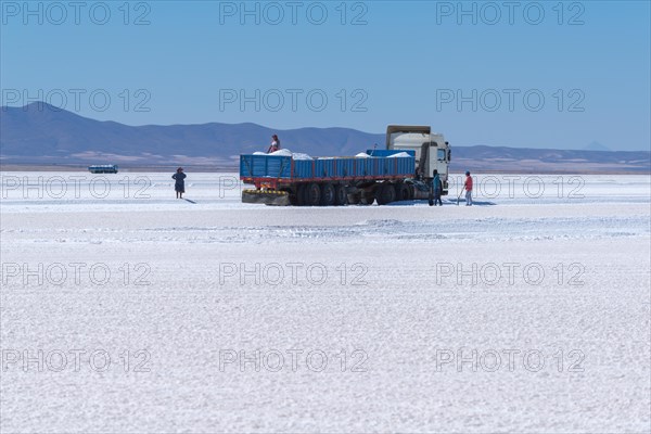 Salt extraction in the Salar de Uyuni