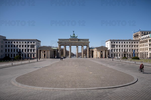 Empty Pariser Platz with Brandenburg Gate