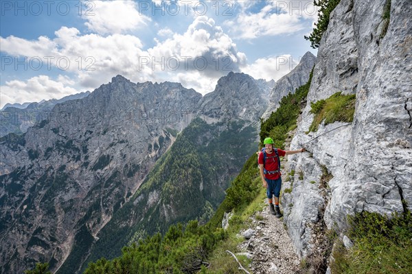 Young hiker on the Sentiero Carlo Minazio path