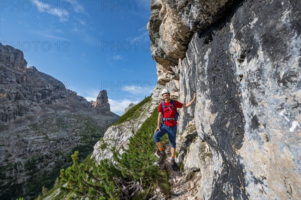 Young hiker on the Sentiero Carlo Minazio path