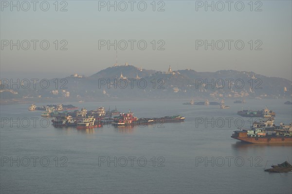 View from the Irrawaddy Bridge to the river