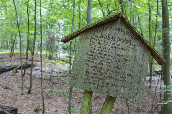 Old sign in the total reserve Heilige Hallen