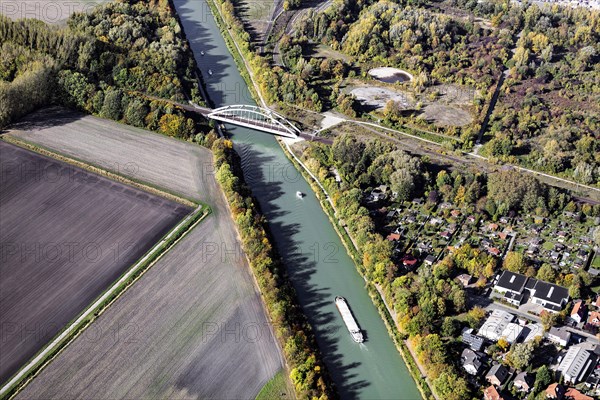 Mittellandkanal with cargo ship