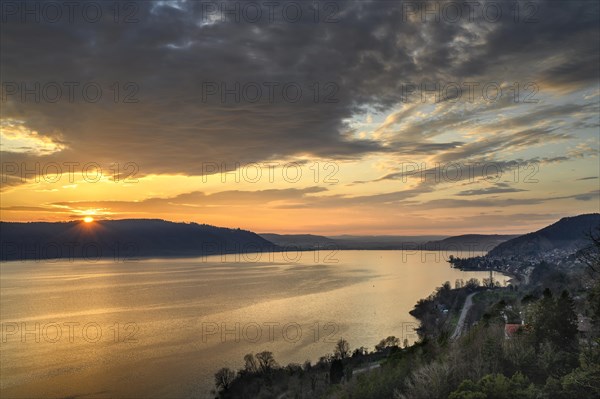 View over Lake Constance at sunset