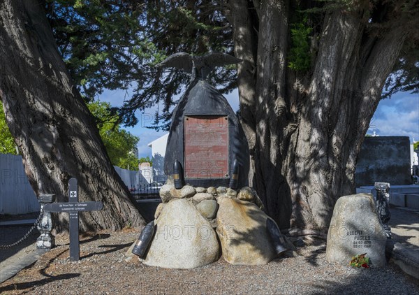 Memorial for the German war dead of the Battle of the Falkland Islands during World War I in December 1914 at the cemetery of Punta Arenas