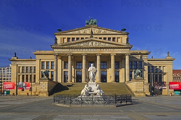 Berlin Concert Hall with Schiller Monument at Gendarmenmarkt