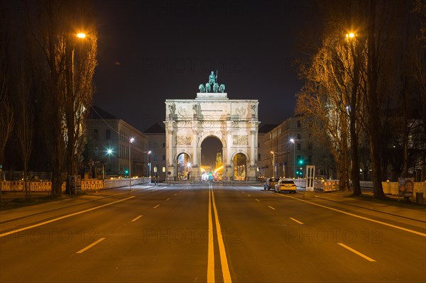 Deserted Leopoldstrasse with Siegestor