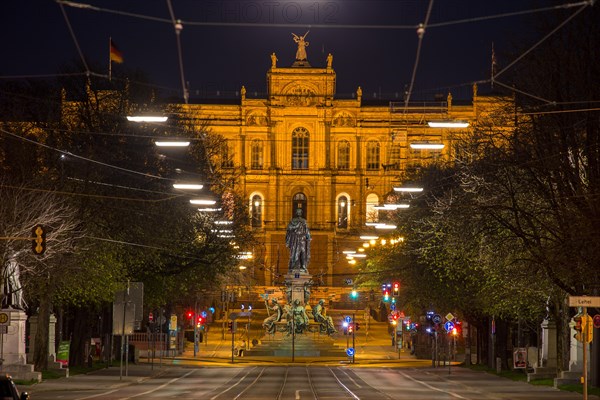 Maximilianstrasse with Maxmonument and Maximilianeum