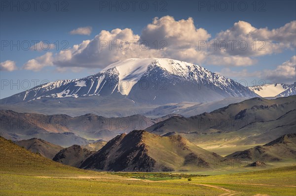 The snow-covered Tsengel Khairkhan