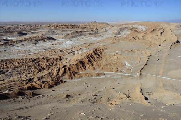 Weathered mountain landscape in Valle de la Luna