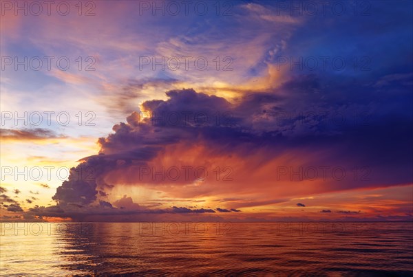 Large thundercloud after sunset