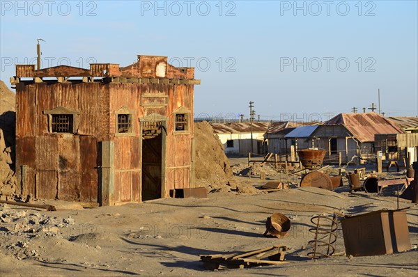 Rusty dilapidated factory building