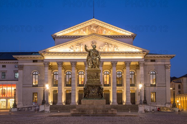 Max-Joseph-Platz with Bavarian State Opera and statue of King Maximilian I of Bavaria