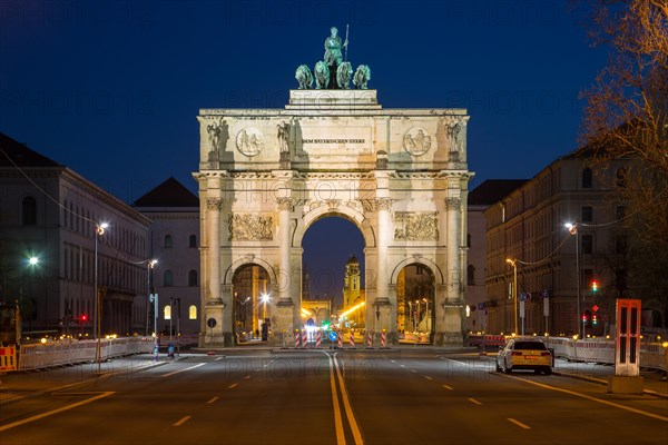 Empty Leopoldstrasse with Siegestor