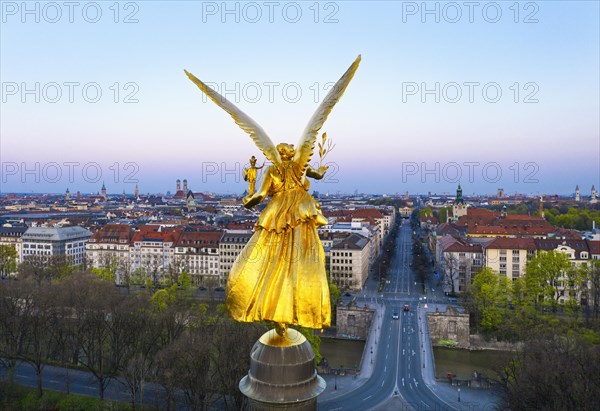 Golden Angel of Peace at dawn
