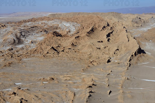 Weathered mountain landscape in Valle de la Luna