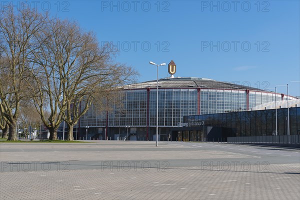 Empty parking lot in front of the Westfalenhallen