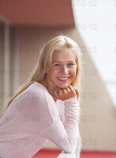Portrait of a blonde girl, 16 years