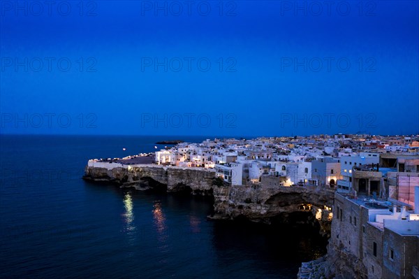 Aerial view, city view at dusk