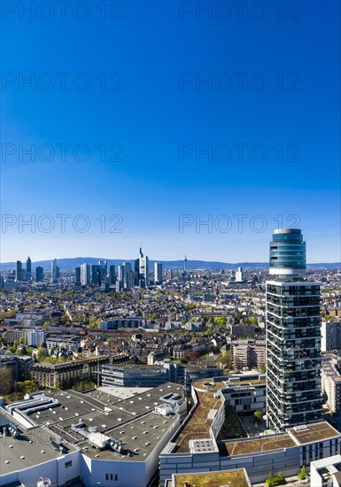 Aerial view, Frankfurt skyline