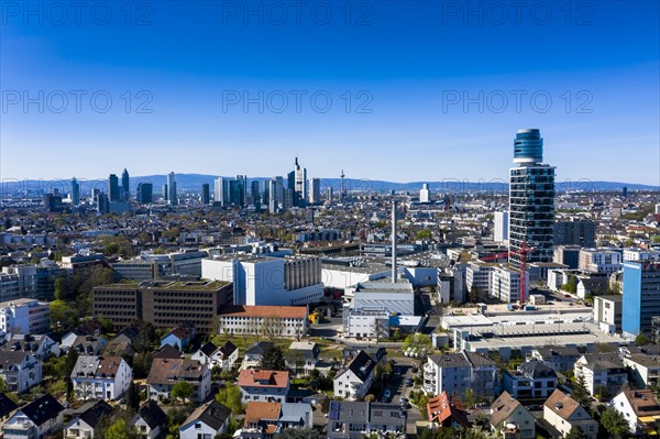 Aerial view, Frankfurt skyline