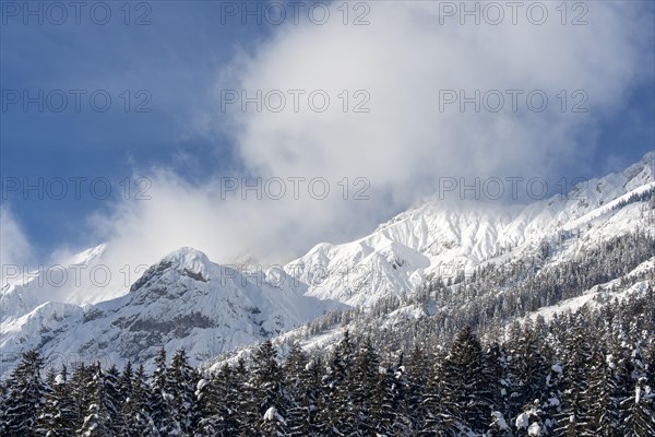 Baerenkopf and Schneekopf in winter, Karwendel Mountains