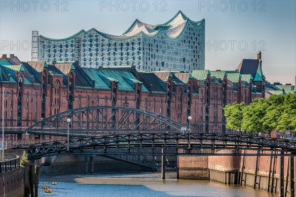 Speicherstadt with Elbe Philharmonic Hall Concert Hall, Hamburg