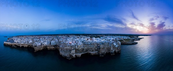 Aerial view, city view at dusk