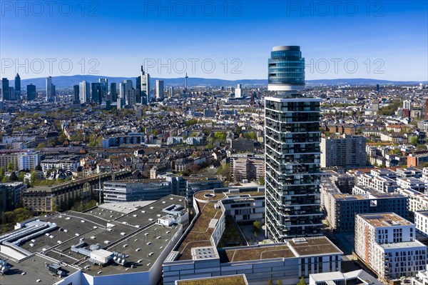 Aerial view, Frankfurt skyline