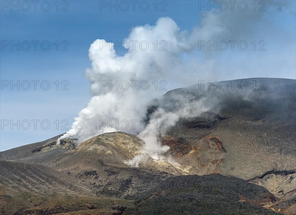 Smoking Mount Tongariro near Ngauruhoe, Tongariro National Park