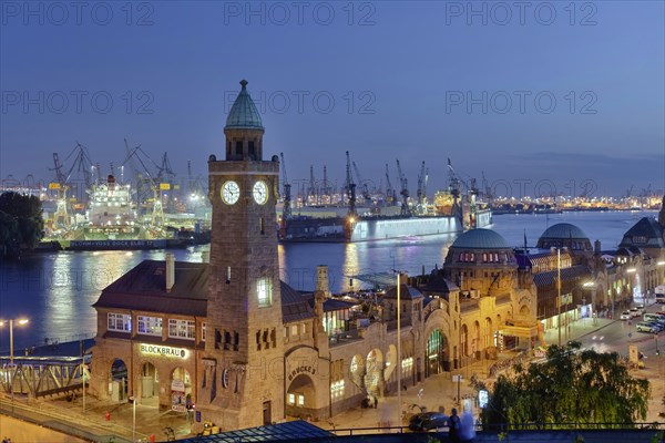 Clock tower and gauge tower, landing stages