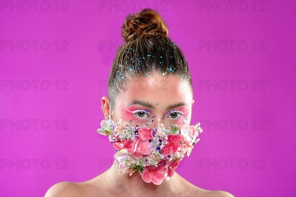Young woman with face mask